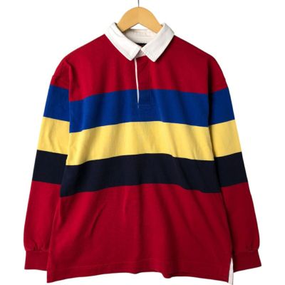 古着 90年代 ランズエンド LANDS END ボーダー柄 長袖 ラガー