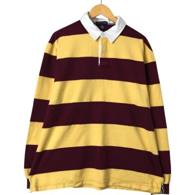 古着 90年代 ランズエンド LANDS END ボーダー柄 長袖 ラガー