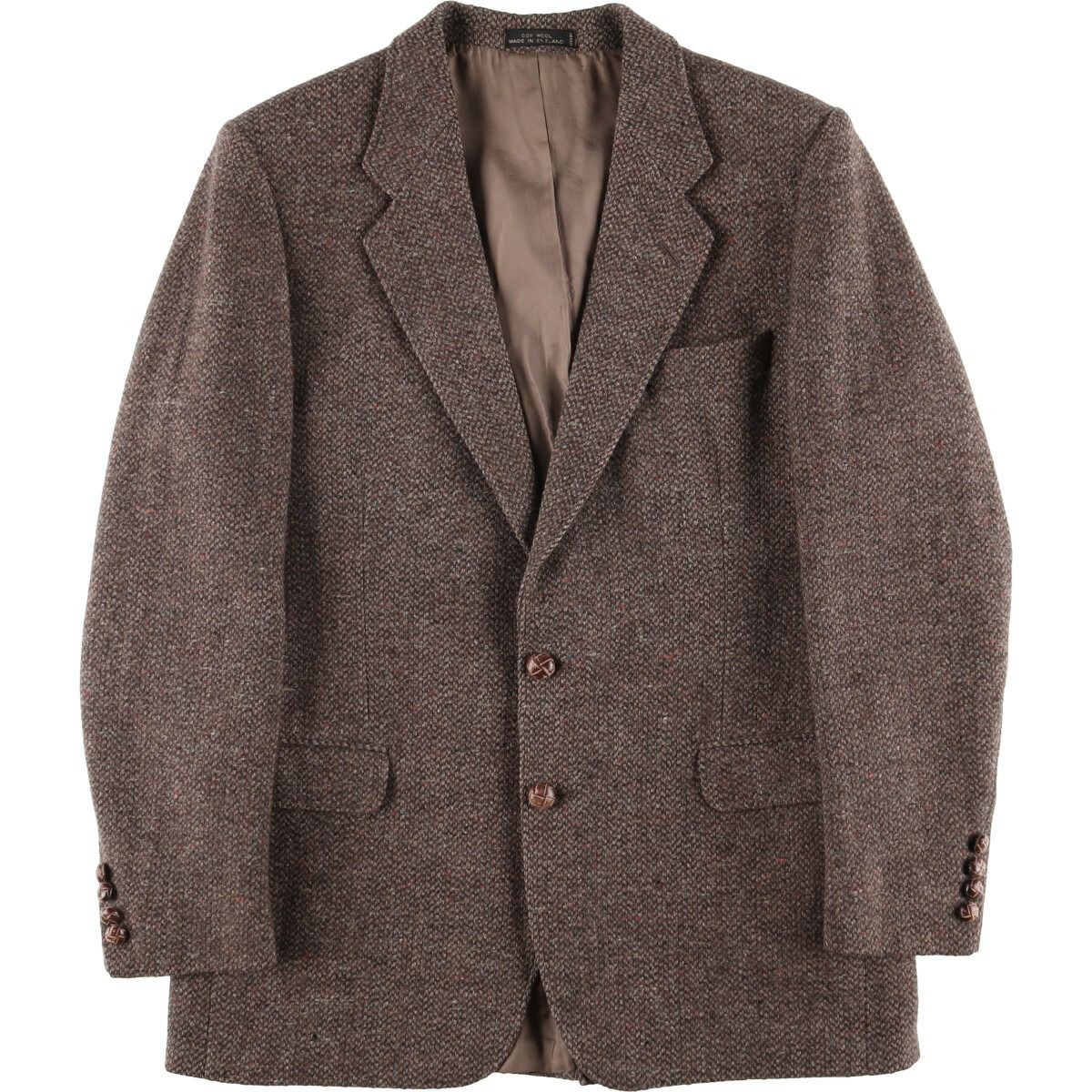 古着 アクアスキュータム Aquascutum ツイードコート カラーネップ