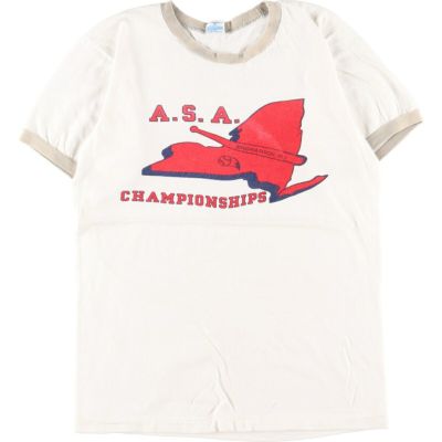 70年代 チャンピオン Champion バータグ リンガー ロゴプリントTシャツ USA製 メンズXS ヴィンテージ /eaa272282