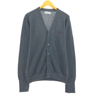 USA製 IZOD Acrylic Knit Cardigan 黒 XL アイゾッド アクリル
