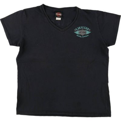 流行に  古着 モーター Vネック Harley-Davidson ハーレーダビッドソン Tシャツ(半袖+袖なし)