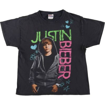 古着 ヘインズ Hanes JUSTIN BIEBER ジャスティンビーバー 大判プリント バンドTシャツ バンT メンズL相当 /eaa547197 【中古】 【250511】