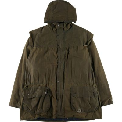 古着 90年代 バブアー Barbour DURHAM ダーハム 旧3ワラント フード付き バッジ付き ワックスコットン オイルドジャケット 英国製  C44 メンズL相当 ヴィンテージ /eaa502419 【中古】 【241109】 【K2411】 | 古着屋JAM（ジャム）