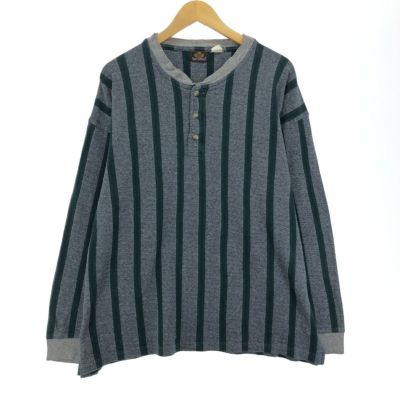 古着 エルエルビーン L.L.Bean ボーダー柄 ヘンリーネック