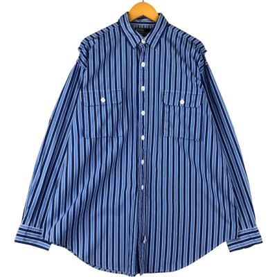 ラルフローレン　長袖チェックシャツ　シルク/リネン　青　L 古着. 古着 ラルフローレン Ralph Lauren POLO by 長袖 リネンシャツ メンズM