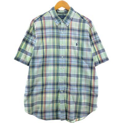 古着 ラルフローレン Ralph Lauren CLASSIC FIT 半袖 ボタンダウン チェックシャツ メンズXL相当 /eaa548617 【中古】 【250512】