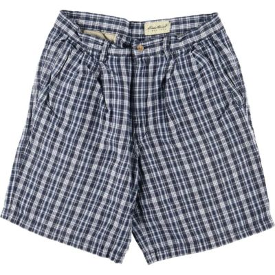 Eddie Bauer リネン100%ツータックスラックス ダークネイビーW31 古着 エディーバウアー Eddie Bauer ツータック リネンパンツ