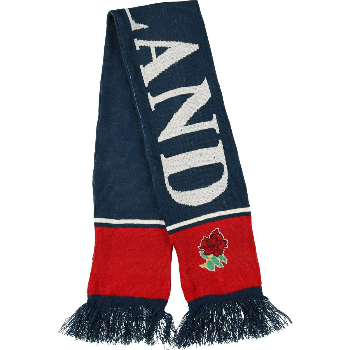 古着 ラグビーイングランド代表 総柄 アクリルマフラー 英国製