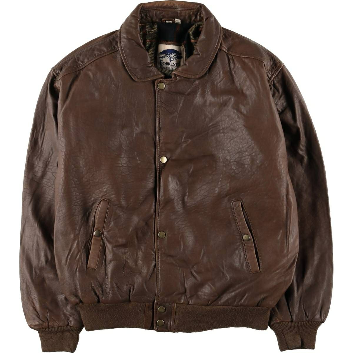 古着 Francesco Rizzi 中綿入り レザーブルゾンタイプ フランス製  