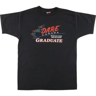 古着 00年代 フルーツオブザルーム FRUIT OF THE LOOM D.A.R.E 薬物乱用防止 プリントTシャツ カナダ製 メンズL ヴィンテージ /eaa451931 【中古】 【240527】 【SS2409_30%】