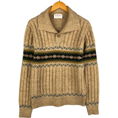 古着 70～80年代 ジャンセン Jantzen フェアアイル柄 ハーフボタン