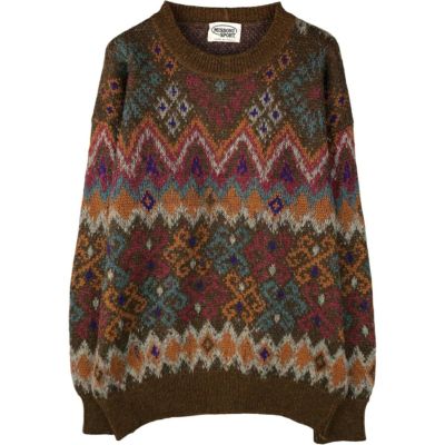 古着 90年代～ ミッソーニ MISSONI SPORT 総柄 モヘア混 ウールニット
