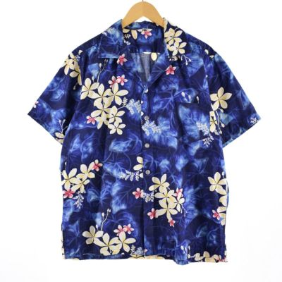 古着 60年代 Kamehameha 総柄 オープンカラー ハワイアンアロハシャツ ...