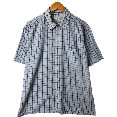 古着 イヴサンローラン Yves Saint Laurent POUR HOMME プールオム 半袖 チェックシャツ ボックスシャツ メンズXL相当 /eaa548697 【中古】 【250516】 【NL2503】