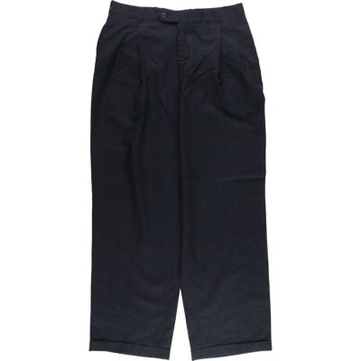 希少 ヴィンテージ古着 90s ツータックウールスラックス 無地 テーパード 黒 9928feb9d31eb9fb4967c7dfe73c4d