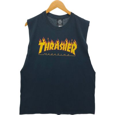 古着 スラッシャー THRASHER ノースリーブ カットオフ ロゴプリントTシャツ レディースL相当 /eaa547460 【中古】 【250516】 【Elulu/エルル】