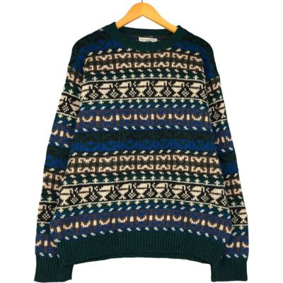 古着 80年代 DALE OF NORWAY 総柄 ノルディック ウールニット