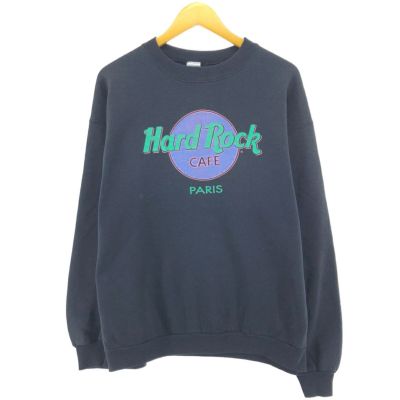 古着 HARD ROCK CAFE PARIS ハードロックカフェ パリ アドバタイジング スウェットシャツ トレーナー おぞましい メンズXL