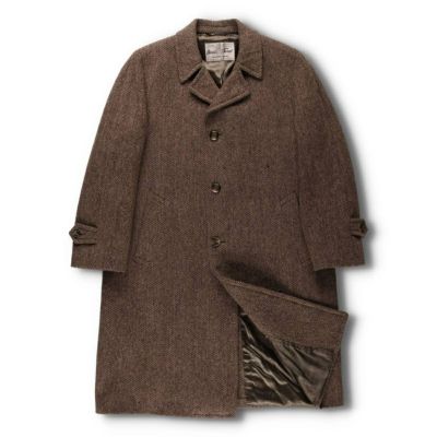 古着 70年代 Harris Tweed ハリスツイード ウールロングコート