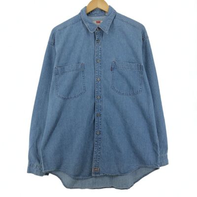 古着 90年代 リーバイス Levi's 長袖 デニムシャツ メンズL