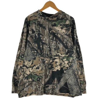 古着 MOSSY OAK 迷彩柄 リアルツリーカモ ヘンリーネック