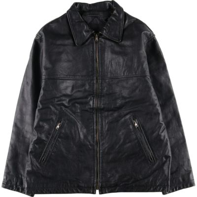 古着 NORTH END 中綿入り スイングトップタイプ レザーブルゾン メンズ