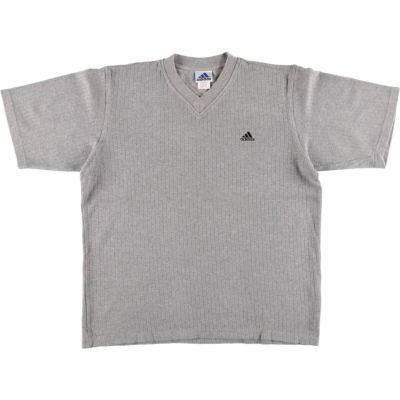 古着 90年代 アディダス adidas VネックTシャツ メンズL相当 ヴィンテージ /eaa542902 【中古】 【250517】