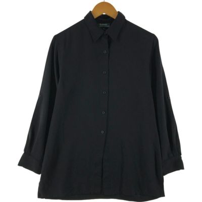 LAUREN RALPH LAUREN シルク100長袖シャツブラウス Ralph Lauren - 00s LAUREN ラルフローレン 100% シルク 総柄