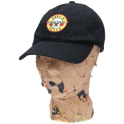 Guns N' Roses メンズ スクロールロゴ ベースボールキャップ ブラック