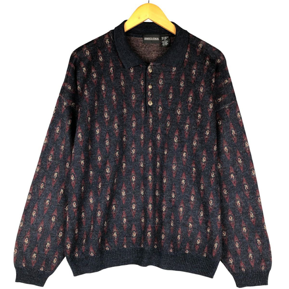 80s 90s John Ashford イタリア製 アクリルカーディガン L JOHN ASHFORD イタリア製 90'sアクリル ニットカーディガン XL JOHN