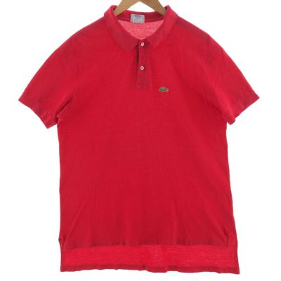 90s LACOSTEラコステ ランダムボーダー コットン 鹿の子