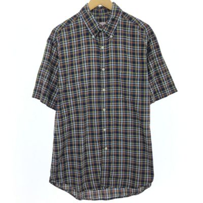 古着 ブルックスブラザーズ Brooks Brothers Est.1818 半袖 ボタンダウン チェックシャツ メンズL /eaa452430 【中古】 【240601】 【SS2409_30%】