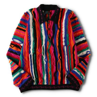 古着 90年代 クージー COOGI 3Dニットセーター 総柄 ウールニット