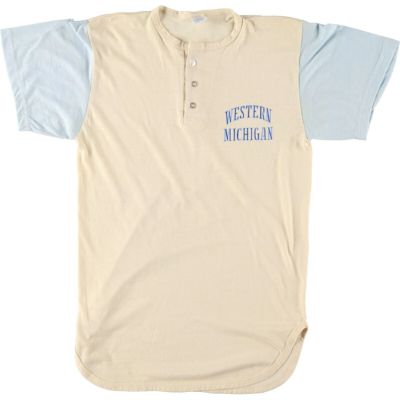 80's チャンピオン　トリコタグ　染み込み　ベースボールtシャツ 1980s【Champion】?トリコタグ?染込みプリントベースボールT