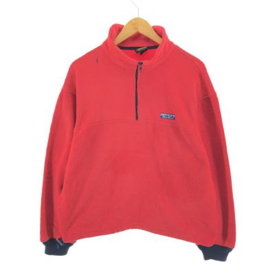 古着 エディーバウアー Eddie Bauer 総柄 ハーフジップ フリース
