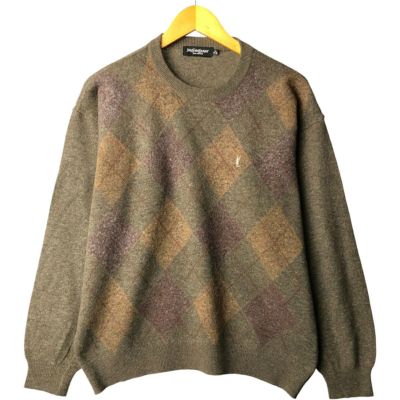 イヴサンローラン ヴィンテージ　ニットアンサンブル アーガイル Lサイズ　福助 イヴサンローラン ヴィンテージ ニットアンサンブル アーガイル L