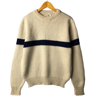 古着 80年代 Allen Solly ボーダー柄 ウールニットセーター