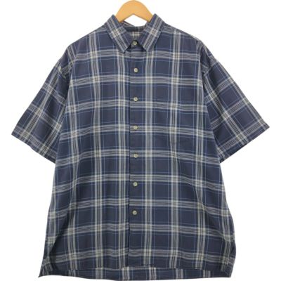 古着 90～00年代 エディーバウアー Eddie Bauer ボックスシャツ 半袖 コットン チェックシャツ メンズL相当 /eaa549752 【中古】 【250517】