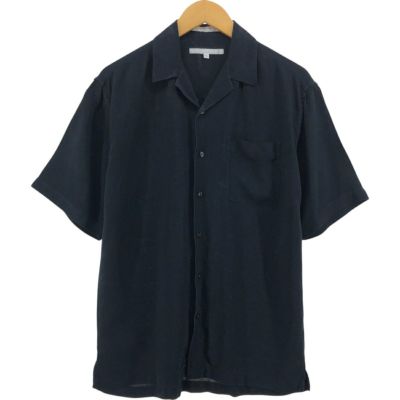 古着 ペリーエリス PERRY ELLIS 半袖 オープンカラー シルク