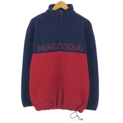 古着 ノーティカ NAUTICA ツートンカラー ハーフジップ フリースプル