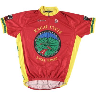 古着 90年代 canar ハーフジップ 半袖 サイクリングシャツ USA製 レディースL ヴィンテージ /eaa453729 【中古】 【240603】 【SS2409_30%】