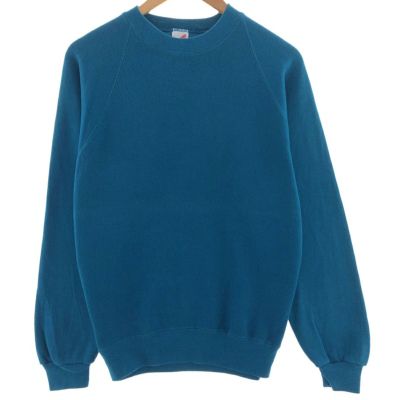 デッドストック 90s Hanes 無地 スウェット USA製 XL 青 ブルー