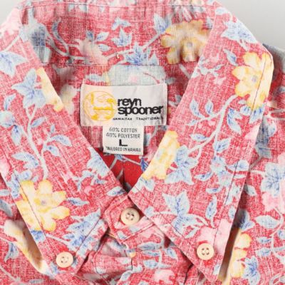 80s レインスプーナー アロハシャツ 金タグ リバースプリント 花柄 L 80s レインスプーナー アロハシャツ 金タグ リバースプリント 花柄 L