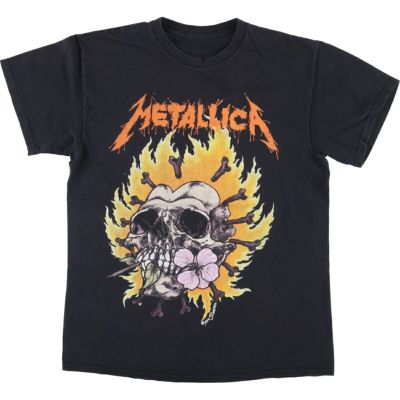 古着 METALLICA メタリカ ドクロ柄 スカル柄 ファイヤーパターン