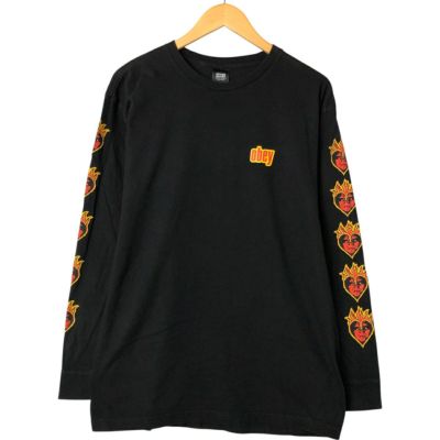 古着 オベイ OBEY バックプリント ロングTシャツ ロンT レディースL相当 /eaa550907 【中古】 【250522】 【Elulu/エルル】 【NL2503】