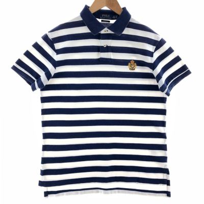 古着 ラルフローレン Ralph Lauren POLO RALPH LAUREN CUSTOM FIT 半袖 ボーダー ポロシャツ メンズM /eaa381501 【中古】 【240603】 【SS2409_30%】