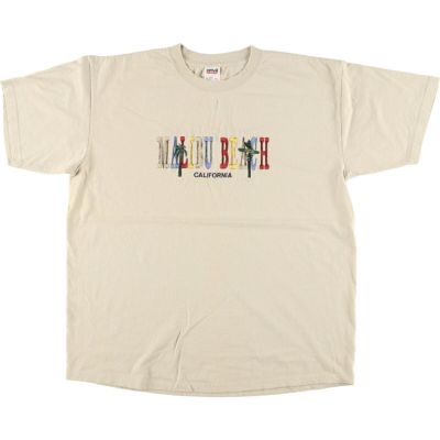 古着 00年代 アンビル Anvil MALIBU BEACH 刺繍Tシャツ USA製 メンズXL /eaa452769 【中古】 【240603】 【SS2409_30%】
