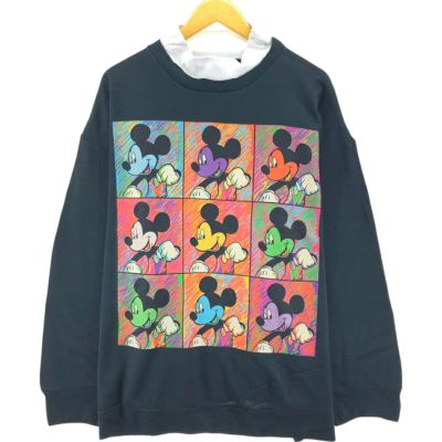 古着 90年代 MICKEY UNLIMITED MICKEY MOUSE ミッキーマウス レイヤードネック ハイネック キャラクタースウェットシャツ トレーナー USA製 メンズXL相当 ヴィンテージ /eaa503724 【中古】 【241122】