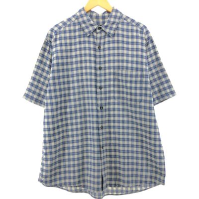 古着 00年代 エディーバウアー Eddie Bauer チェック柄 半袖 リネンシャツ メンズL相当 /eaa548635 【中古】 【250523】
